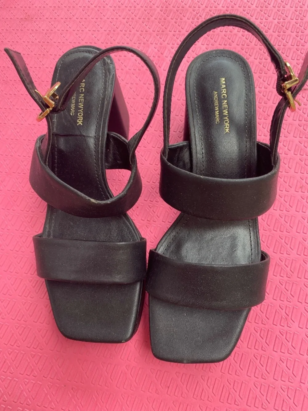 Marc New York Serena block heel sandal size 7 black